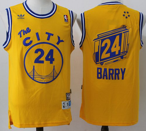 Rick Barry Golden State Warriors gold Throwback jersey