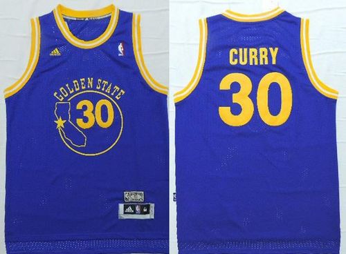 Stephen Curry Golden State Warriors blue Throwback jersey