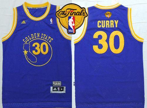 Stephen Curry Golden State Warriors blue Throwback jersey