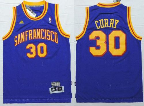 Stephen Curry Golden State Warriors blue Throwback jersey