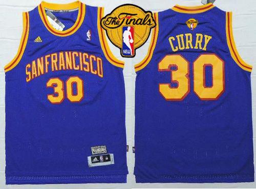 Stephen Curry Golden State Warriors blue Throwback jersey