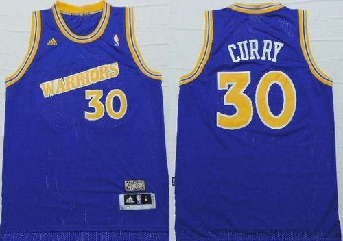 Stephen Curry Golden State Warriors blue Throwback jersey