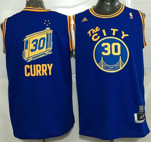 Stephen Curry Golden State Warriors blue Throwback jersey