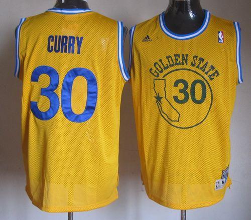 Stephen Curry Golden State Warriors gold Throwback jersey