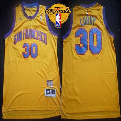 Stephen Curry Golden State Warriors gold Throwback jersey