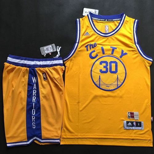 Stephen Curry Golden State Warriors gold Throwback jersey