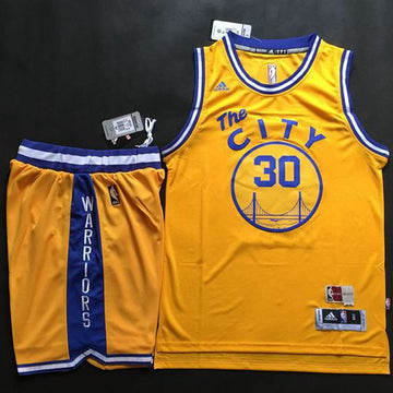 Stephen Curry Golden State Warriors gold Throwback jersey