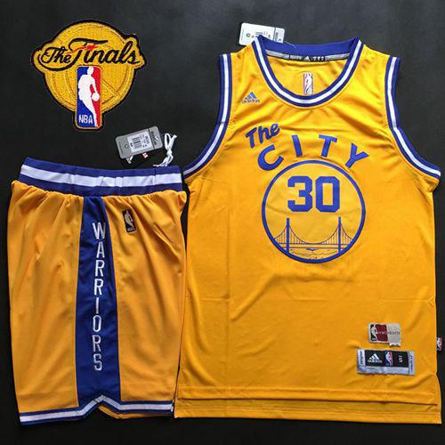 Stephen Curry Golden State Warriors gold Throwback jersey