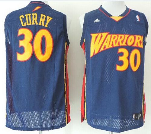 Stephen Curry Golden State Warriors navy Throwback jersey