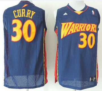 Stephen Curry Golden State Warriors navy Throwback jersey