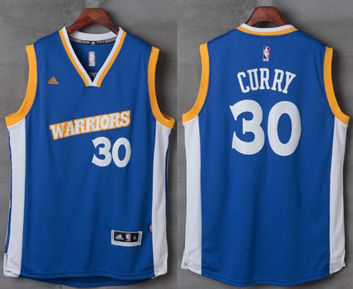 Stephen Curry Golden State Warriors royal jersey