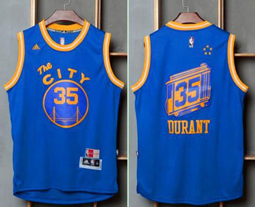Kevin Durant Golden State Warriors blue Throwback jersey