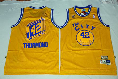 Nate Thurmond Golden State Warriors gold Throwback jersey