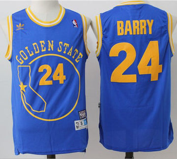 Custom Golden State Warriors blue Throwback jersey