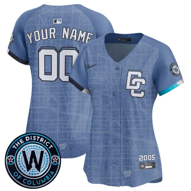 Custom Washington Nationals blue City Connect jersey