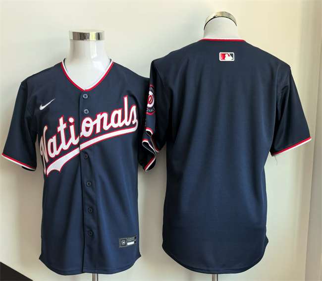 Custom Washington Nationals navy jersey