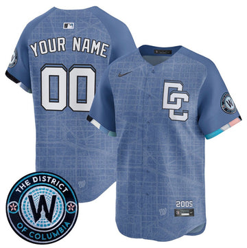 Custom Washington Nationals blue City Connect jersey