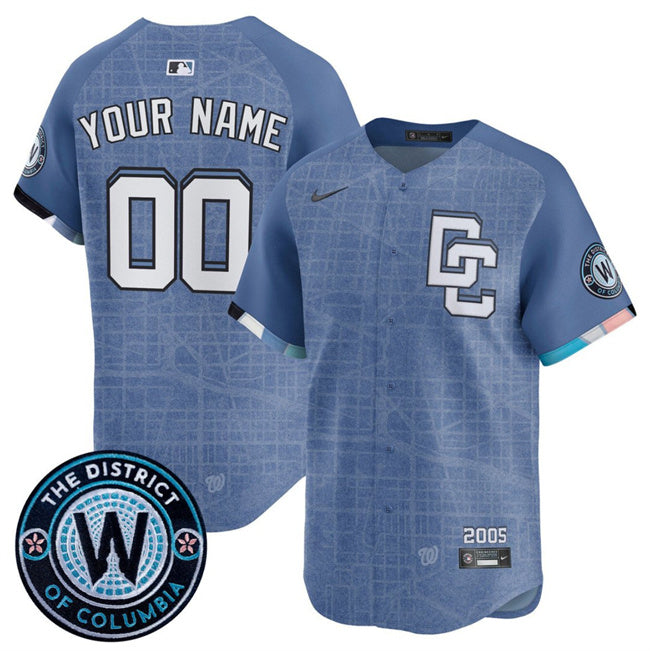 Custom Washington Nationals blue City Connect jersey
