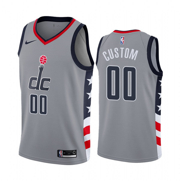 Custom Washington Wizards gray City Edition jersey