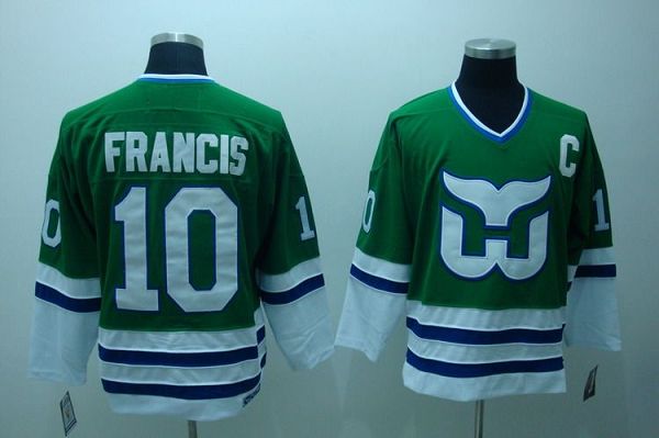Ron Francis CCM Carolina Hurricanes green Throwback jersey