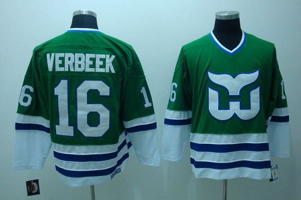 Patrick Verbeek CCM Carolina Hurricanes green Throwback jersey