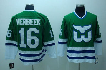 Patrick Verbeek CCM Carolina Hurricanes green Throwback jersey