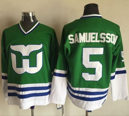 Ulf Samuelsson Carolina Hurricanes green Throwback jersey