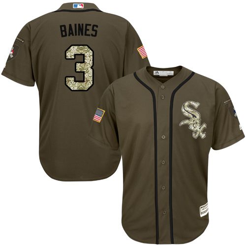 Harold Baines Chicago White Sox green Salute To Service jersey