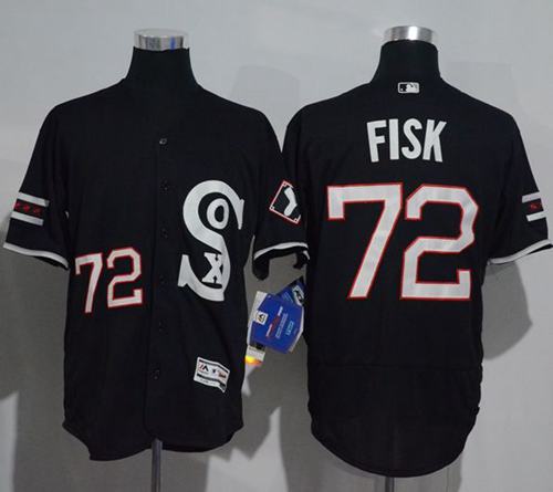 Carlton Fisk Chicago White Sox black Authentic jersey