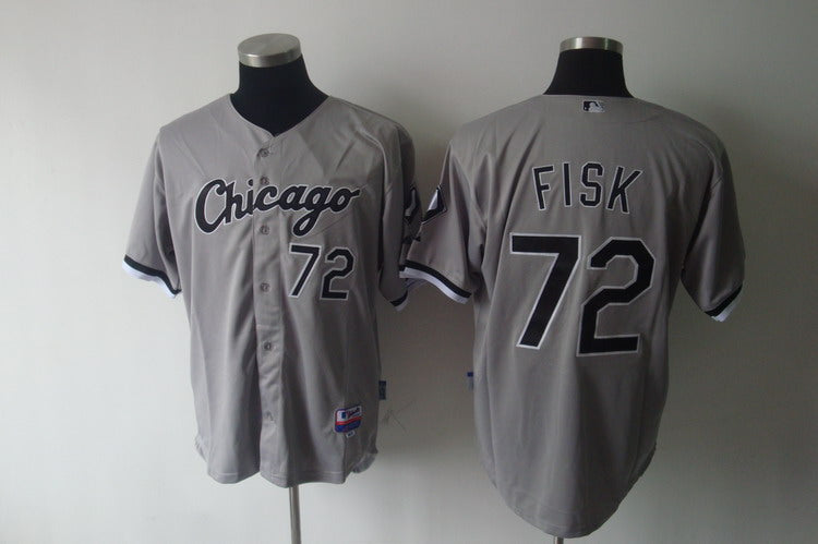 Carlton Fisk Chicago White Sox grey jersey