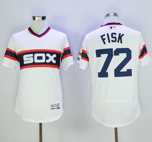 Carlton Fisk Chicago White Sox white Alternate jersey