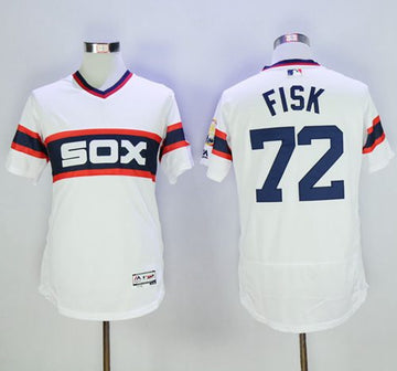Carlton Fisk Chicago White Sox white Alternate jersey
