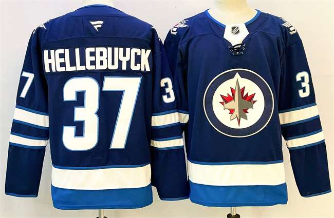 Connor Hellebuyck Connor Hellebuyck Winnipeg Jets navy Home jersey
