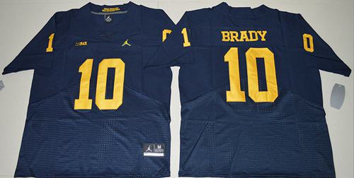 Tom Brady Michigan Wolverines navy Elite jersey