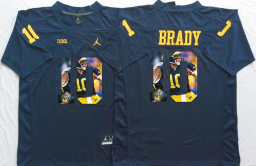 Tom Brady Michigan Wolverines navy Fashion jersey