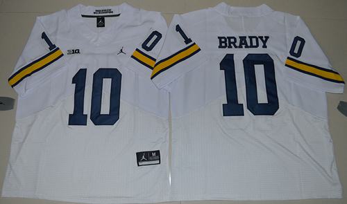 Tom Brady Michigan Wolverines white Elite jersey