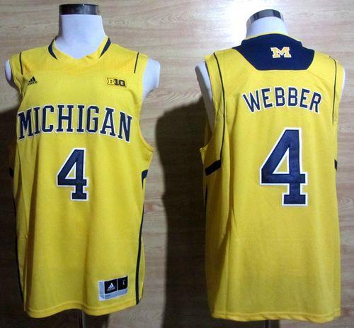 Chris Webber Michigan Wolverines gold jersey