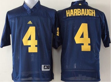 Jim Harbaugh Michigan Wolverines blue jersey