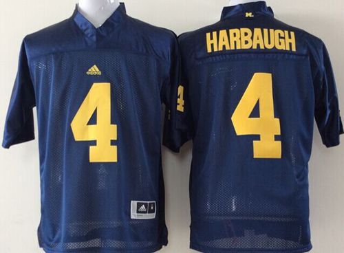 Jim Harbaugh Michigan Wolverines navy jersey
