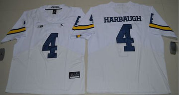 Jim Harbaugh Michigan Wolverines white Elite jersey