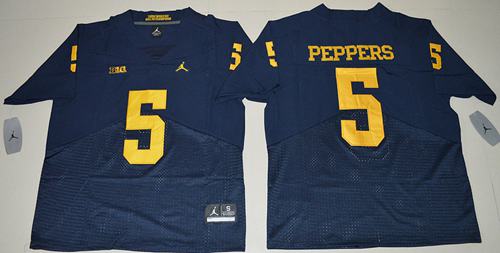 Jabrill Peppers Michigan Wolverines navy Elite jersey