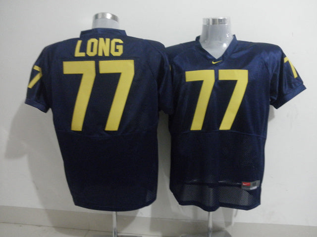 Jacke Long Michigan Wolverines blue jersey