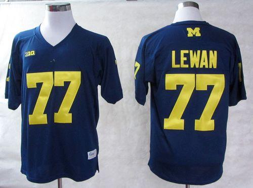 Taylor Lewan Michigan Wolverines blue jersey