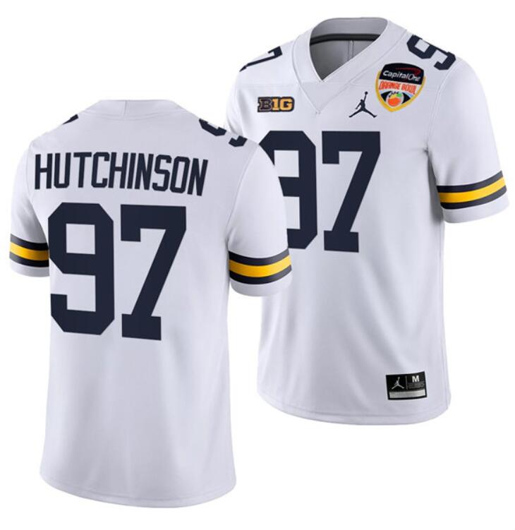 Custom Michigan Wolverines white jersey