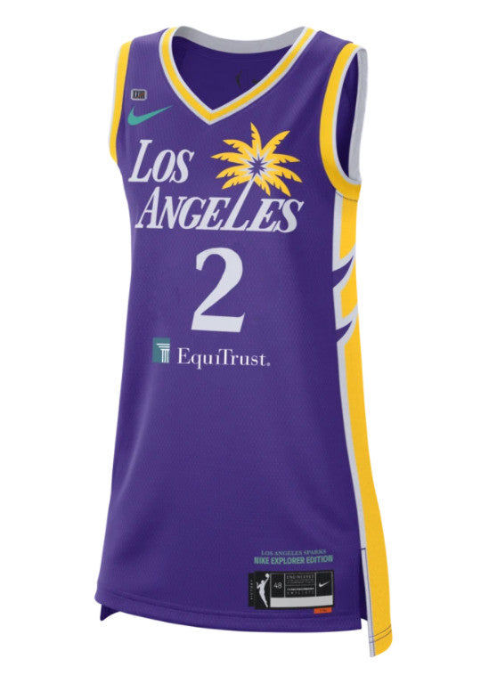 Te'a Cooper Los Angeles Sparks purple jersey