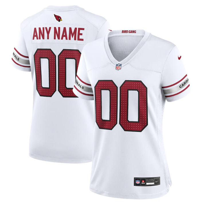 Custom Arizona Cardinals white Game jersey