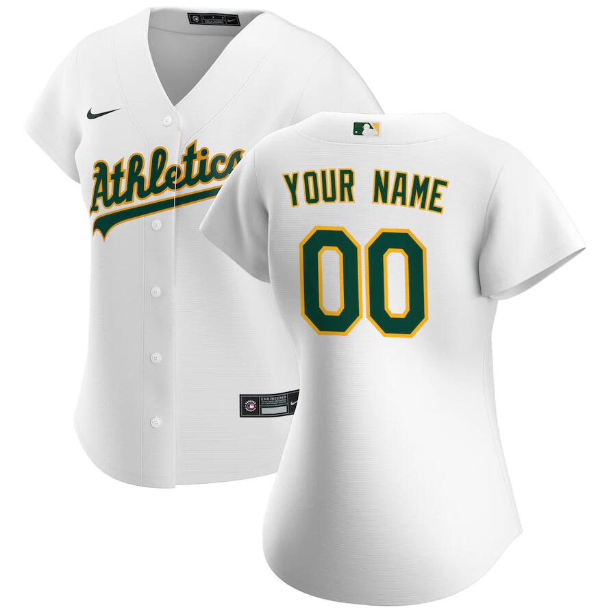 Custom Oakland Athletics white jersey