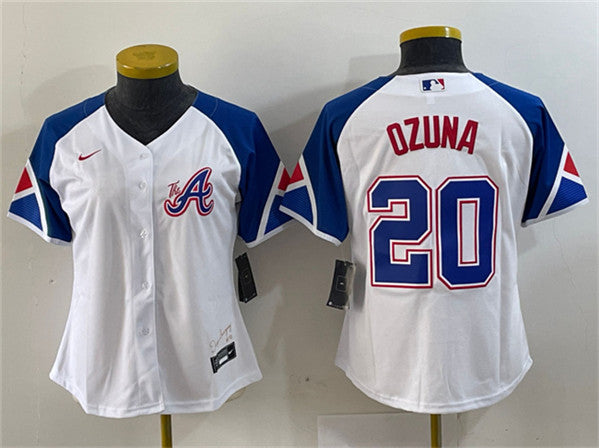 Marcell Ozuna Atlanta Braves white City Connect jersey