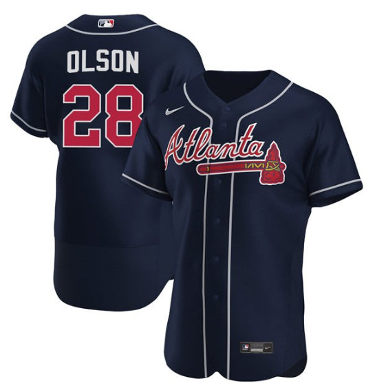 Matt Olson Atlanta Braves navy jersey