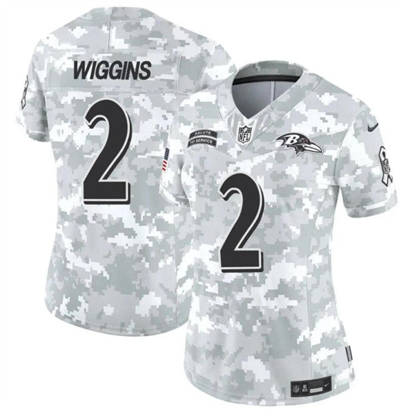 Nate Wiggins Baltimore Ravens camo Salute To Service jersey